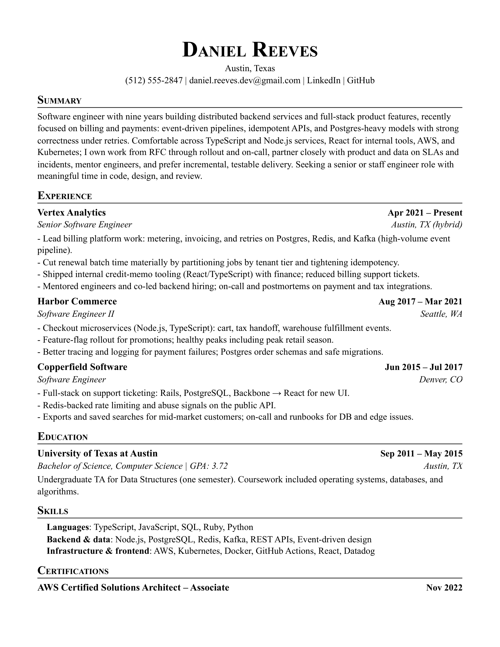 Modern resume template preview